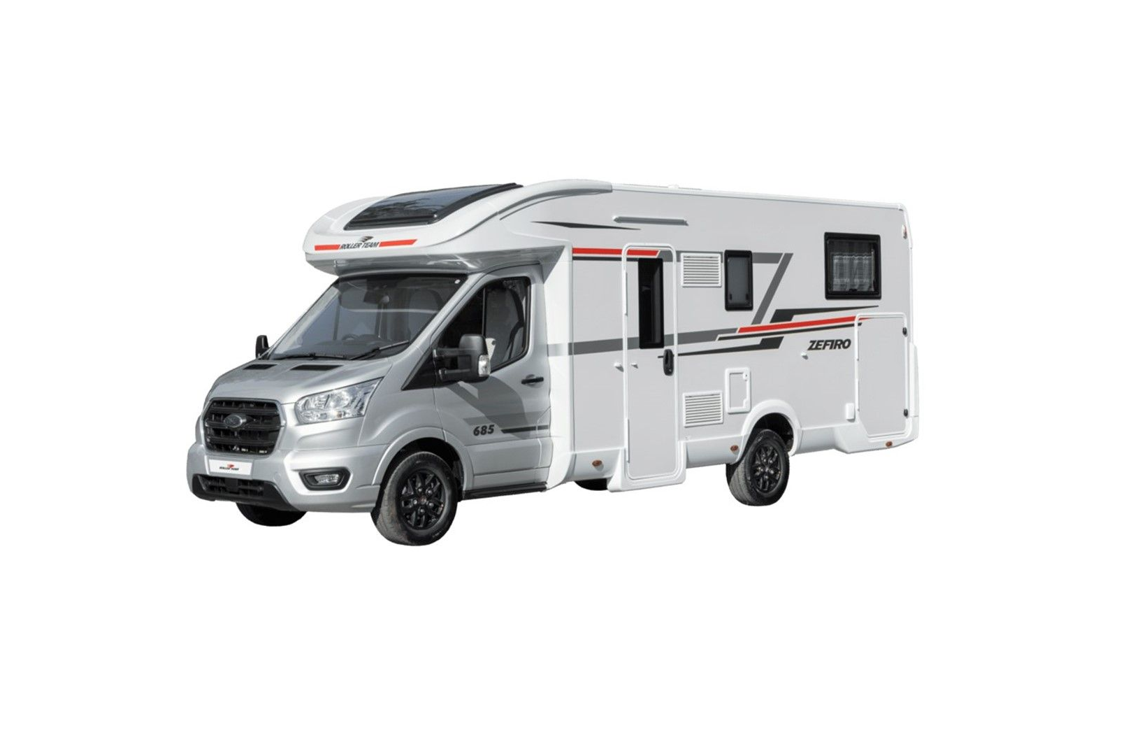 Roller Team Zefiro 685 4 berth motorhome for rental comes with toilet, shower, kitchen, two fixed rear single beds great for holiday, festival, self contained, accommodation, camping, kids holidays, dog friendly,