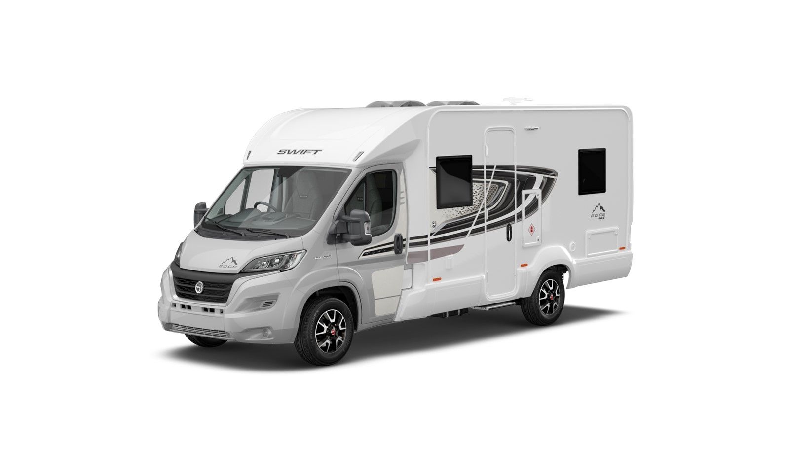 swift edge 464 4 berth motorhome hire rental for 2-4 people rear french bed with air con