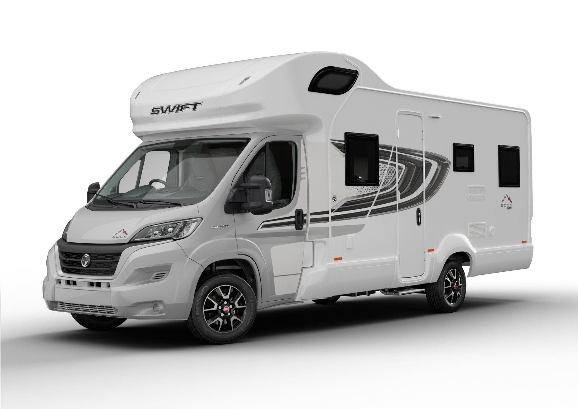 swift edge 486 6 berth motorhome hire rental for 6 people rear lounge