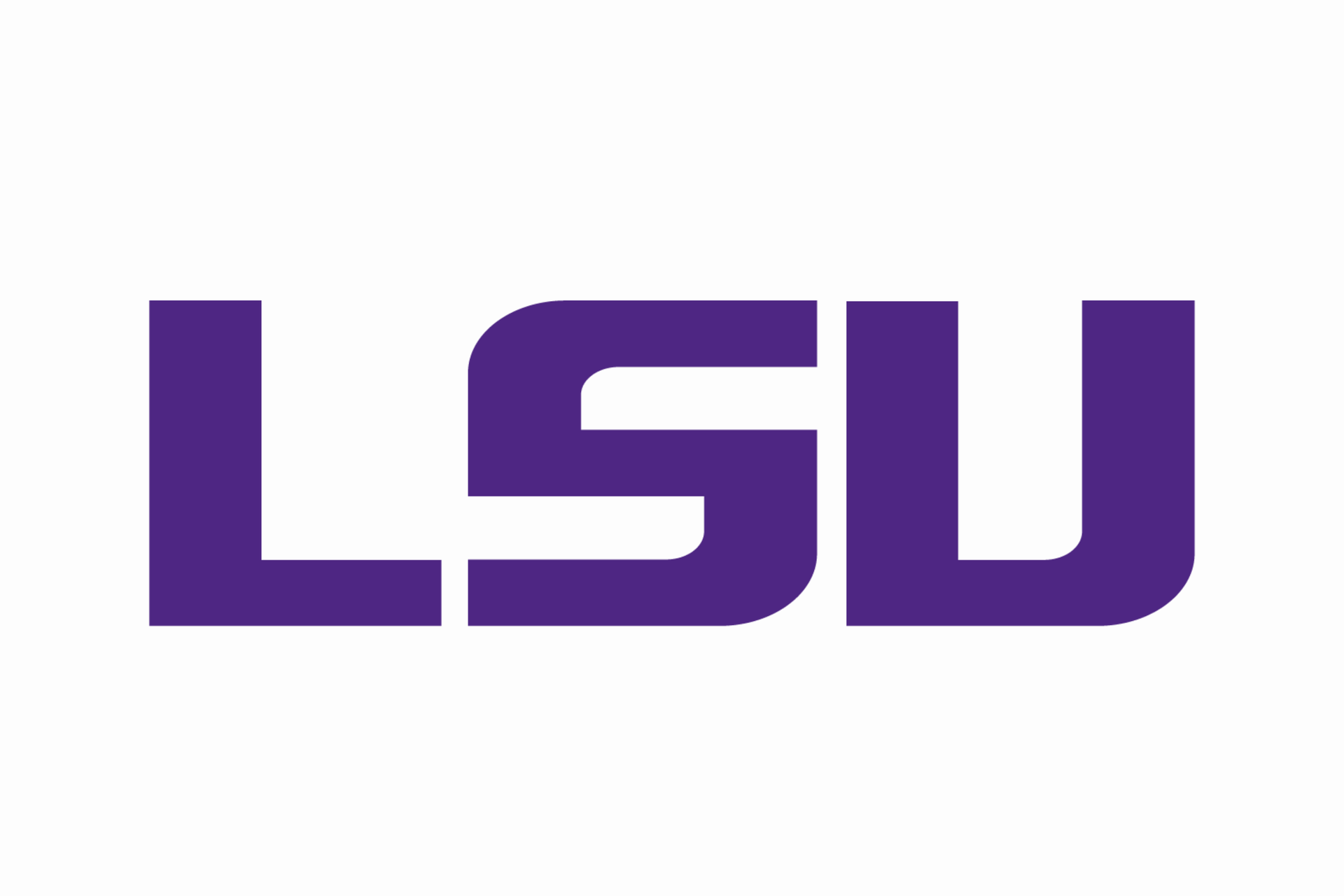 Purple LSU logo on a white background