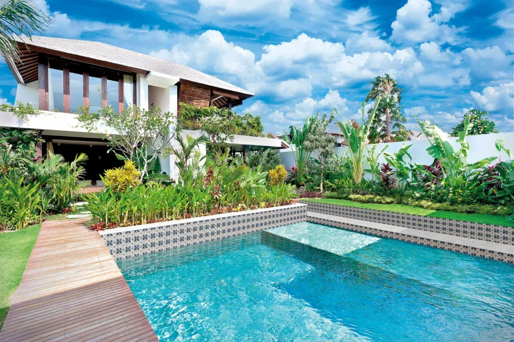 Swimming Pool With Patterned Tiles — Tile Trends in Tweed Heads South, NSW