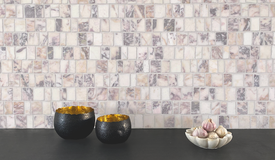 Two Bowls In Front Of The Stone Mosaic Tiles — Tile Trends in Tweed Heads South, NSW