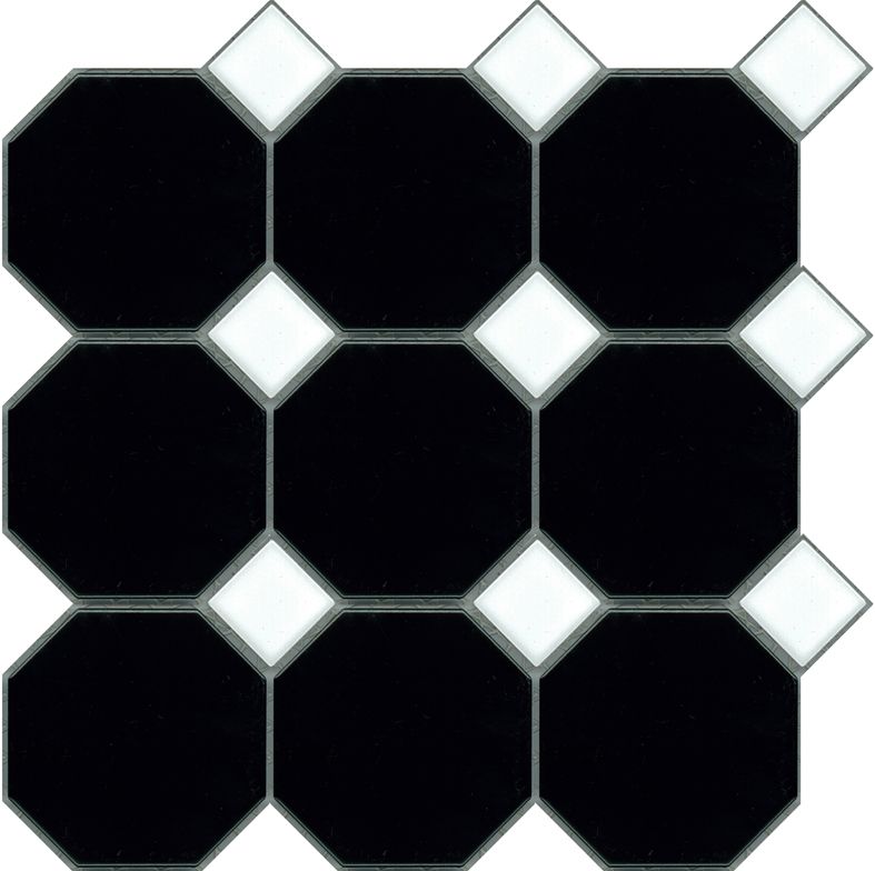 OCTAGONAL BLACK/WHITE DOT