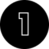 A black circle with a white number 1 inside of it.