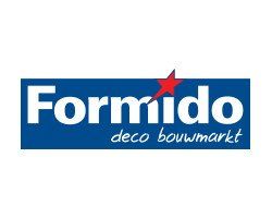 Formido-logo: witte tekst op een blauwe rechthoek, rode ster boven de 