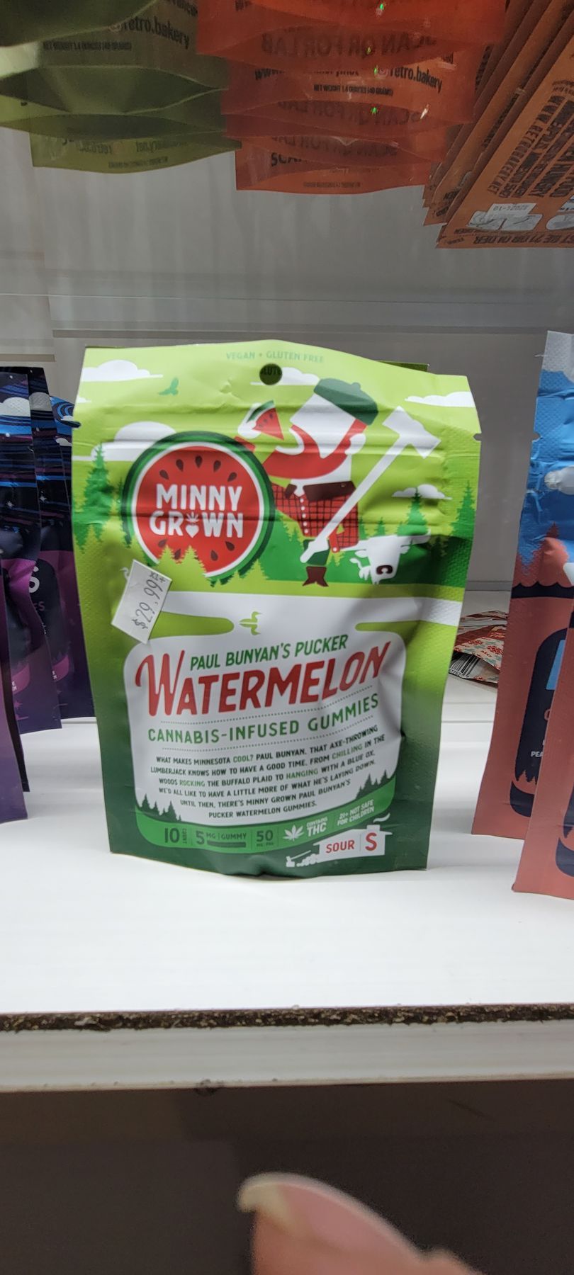 A green bag of 