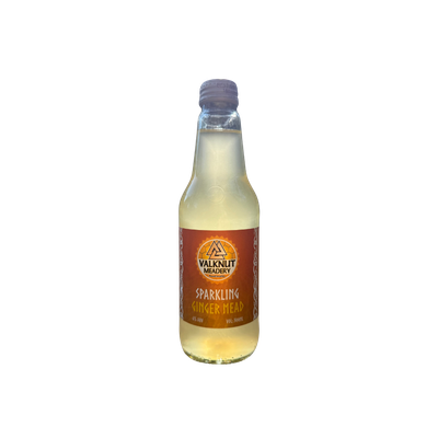 Bottle of sparkling ginger mead.