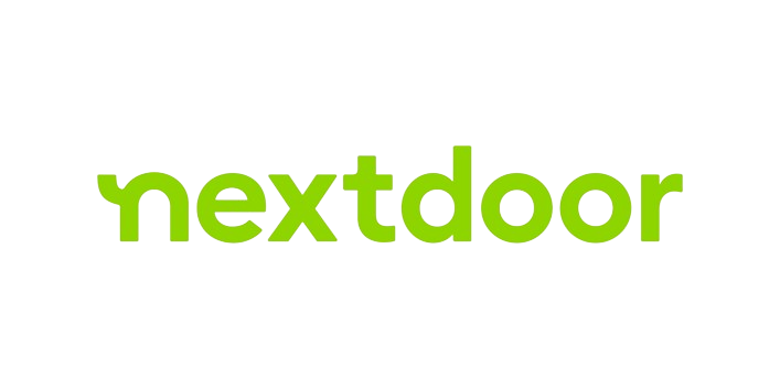 Nextdoor logo in green font on a white background.