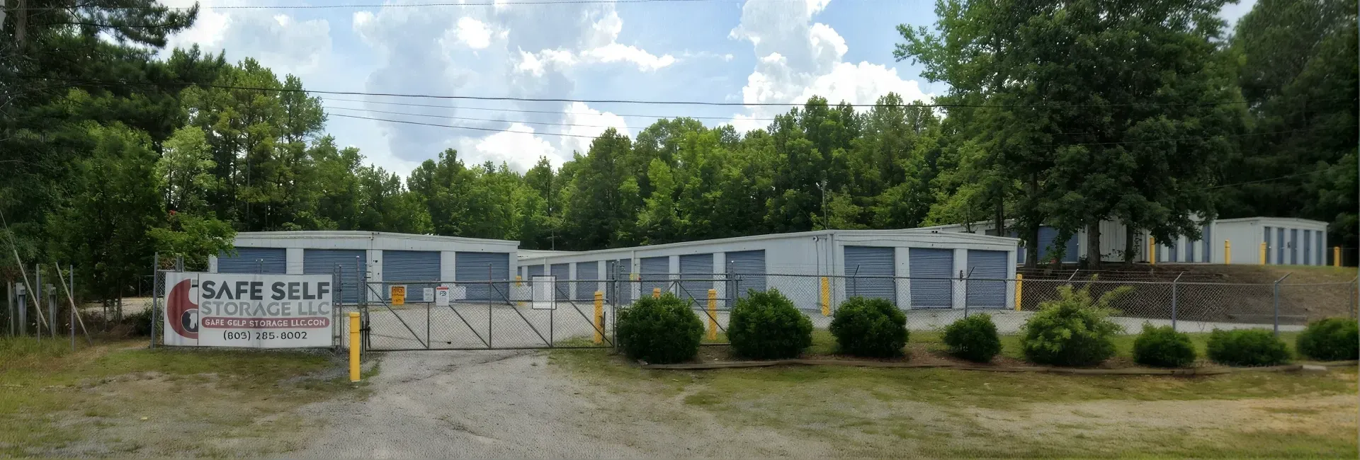 Outdoor photo of Safe Self Storage facility with fence
