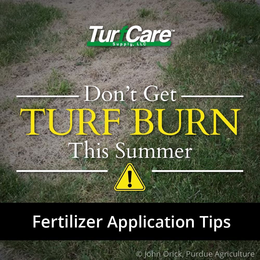A tur care advertisement for fertilizer application tips
