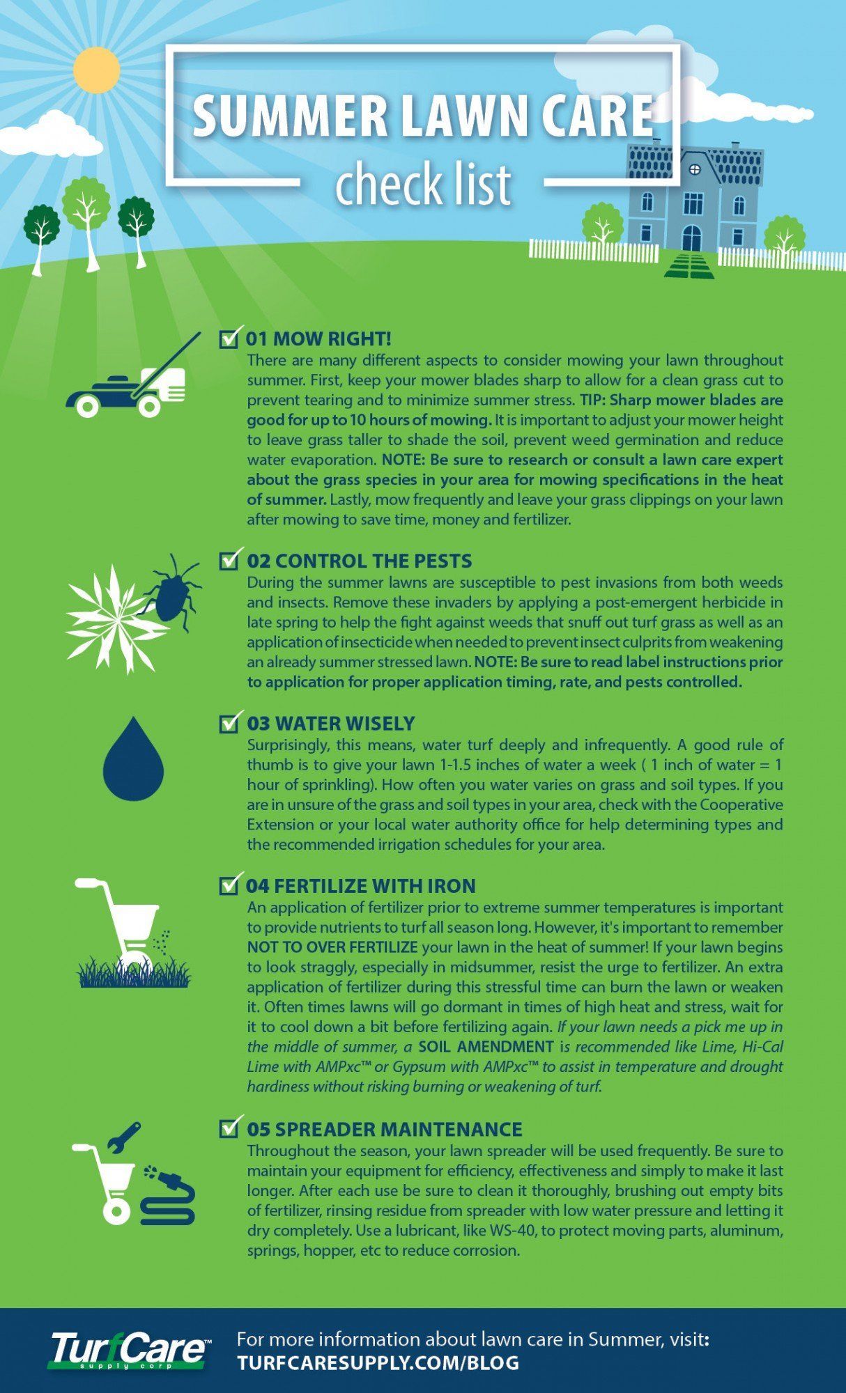There is a checklist for summer lawn care.