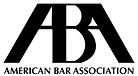 American Bar Association logo in black and white with stylized ABA letters