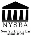NYSBA logo with black courthouse icon and text for New York State Bar Association
