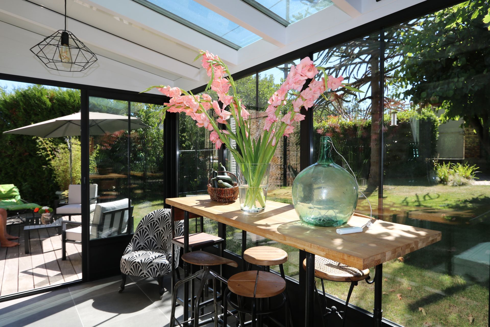 Veranda Mixte bois et Aluminium.