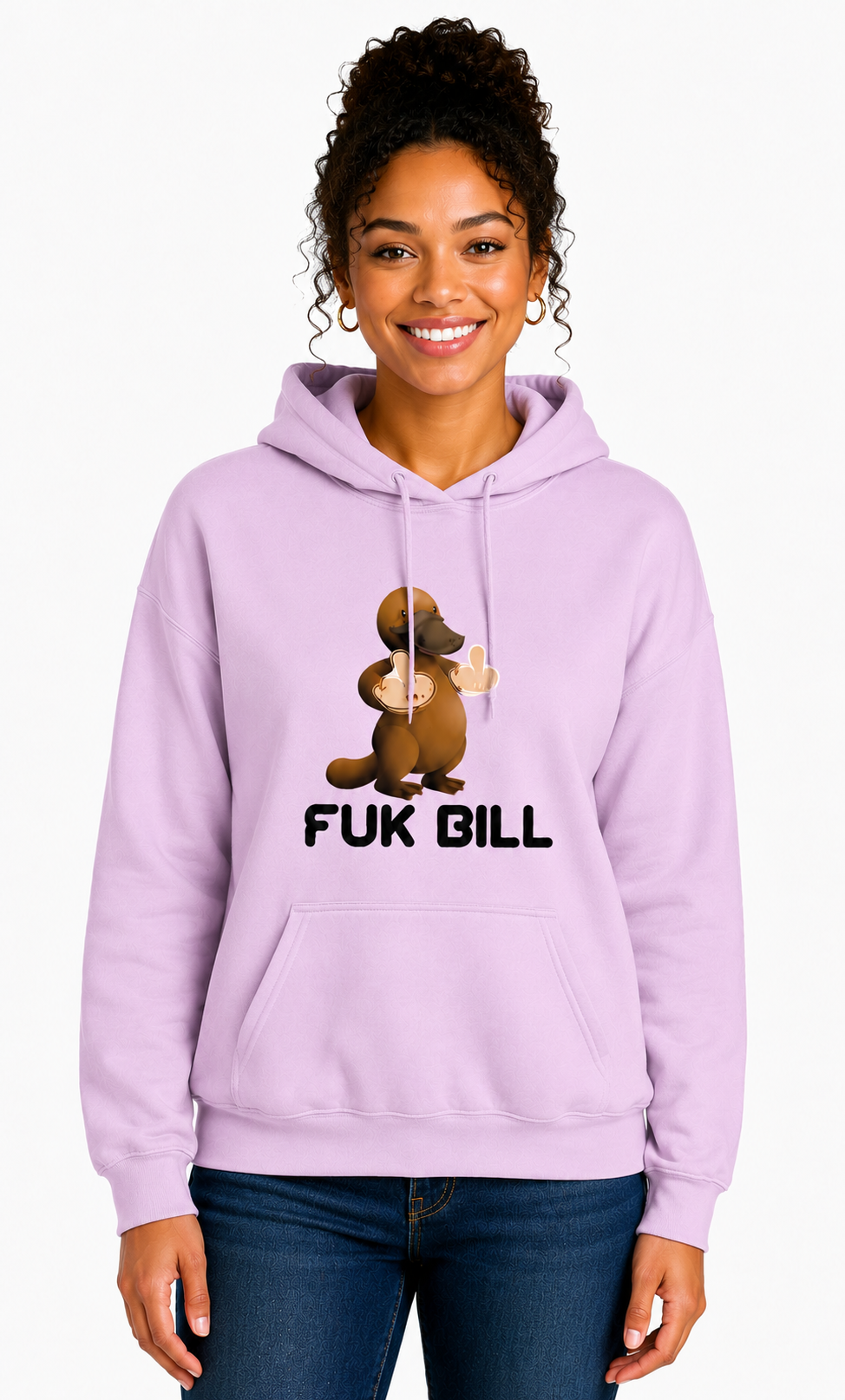 FukBill Hoodie- Light Pink