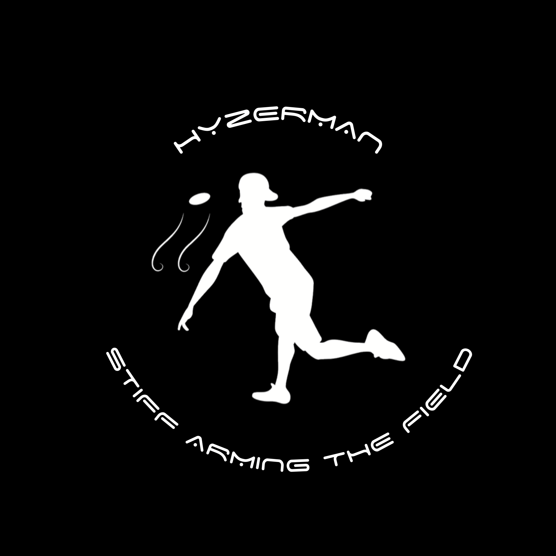 Hyzerman White on Black Logo