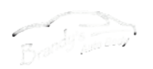 Faint handwritten pencil sketch of a car with blurred text below on a white background