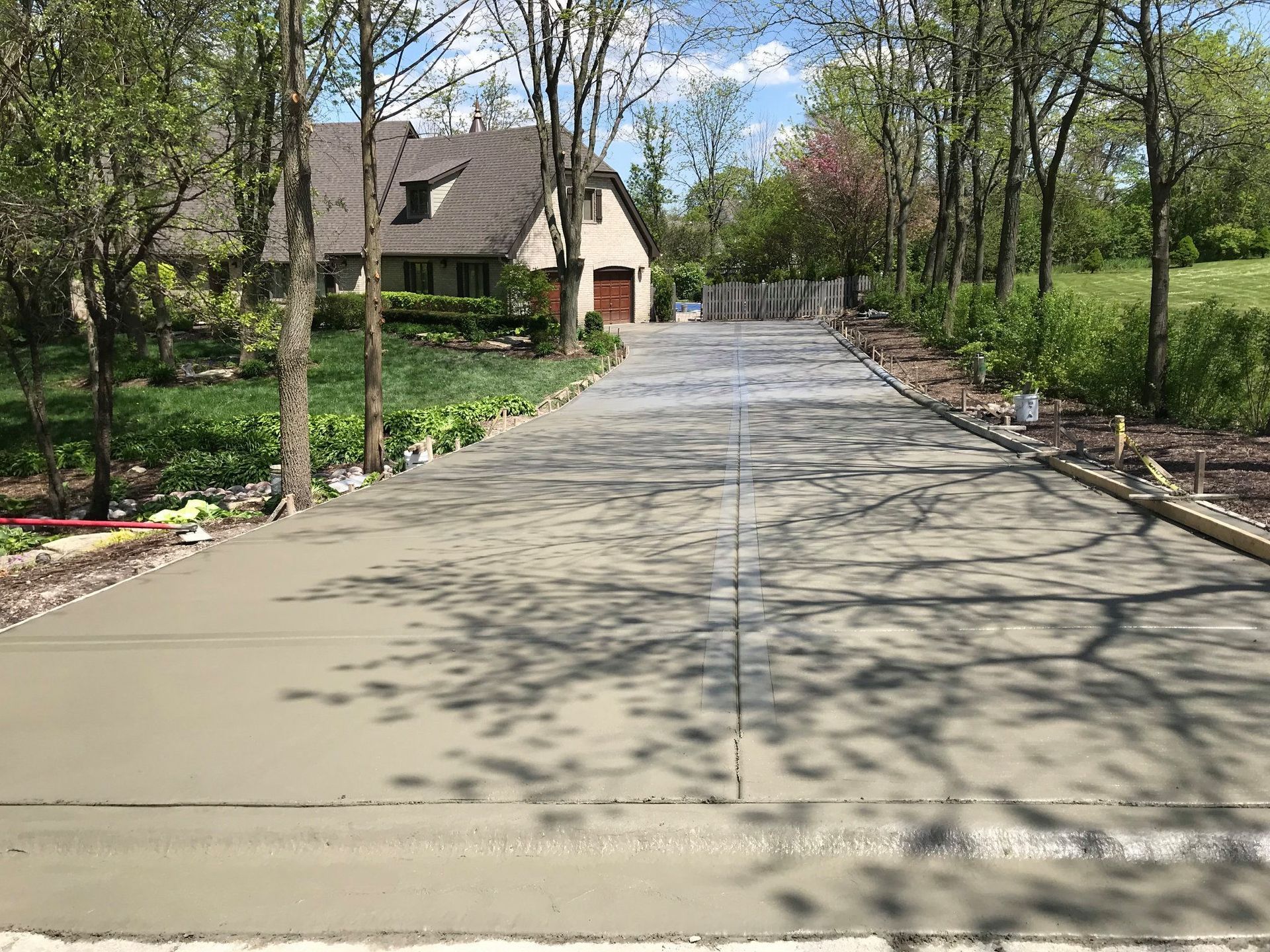 concrete driveway after