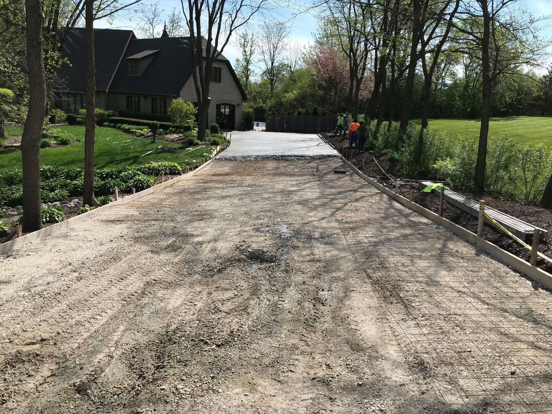 concrete driveway before