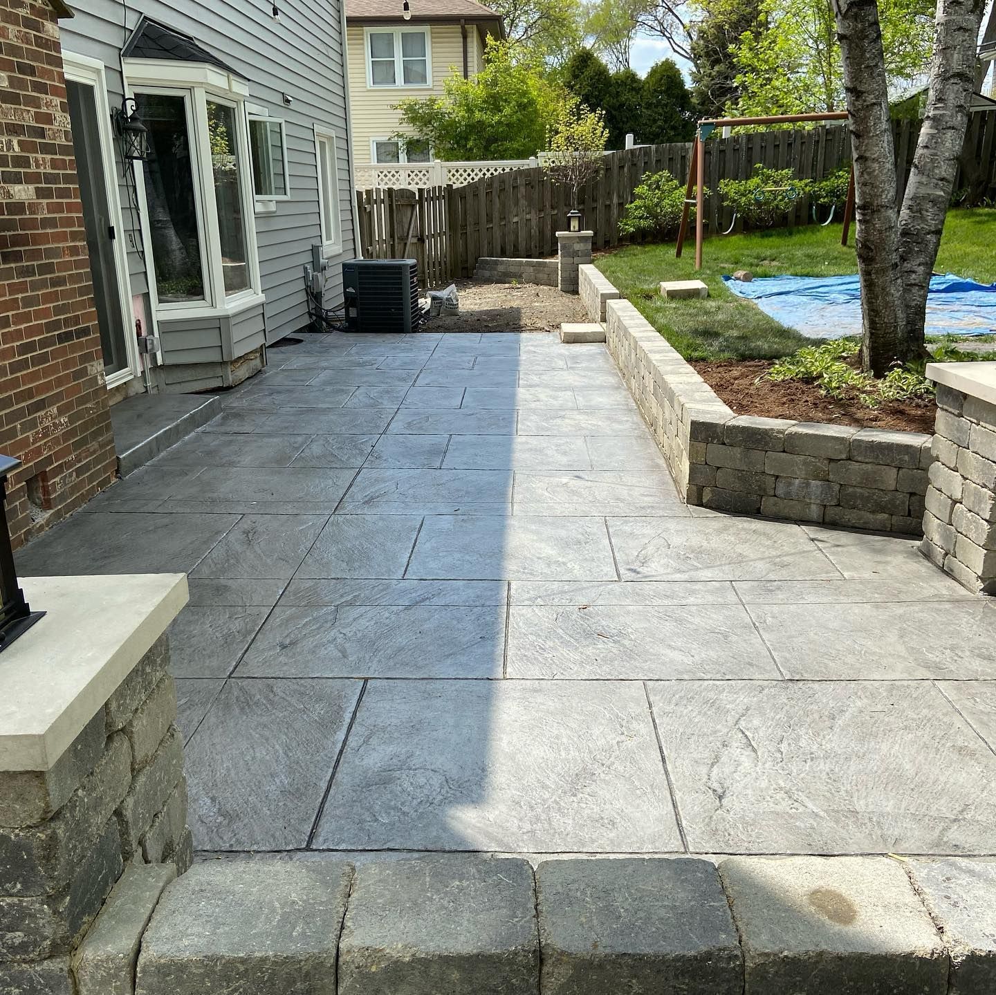 stamped concrete patio— Concrete Addison IL — RJ Concrete