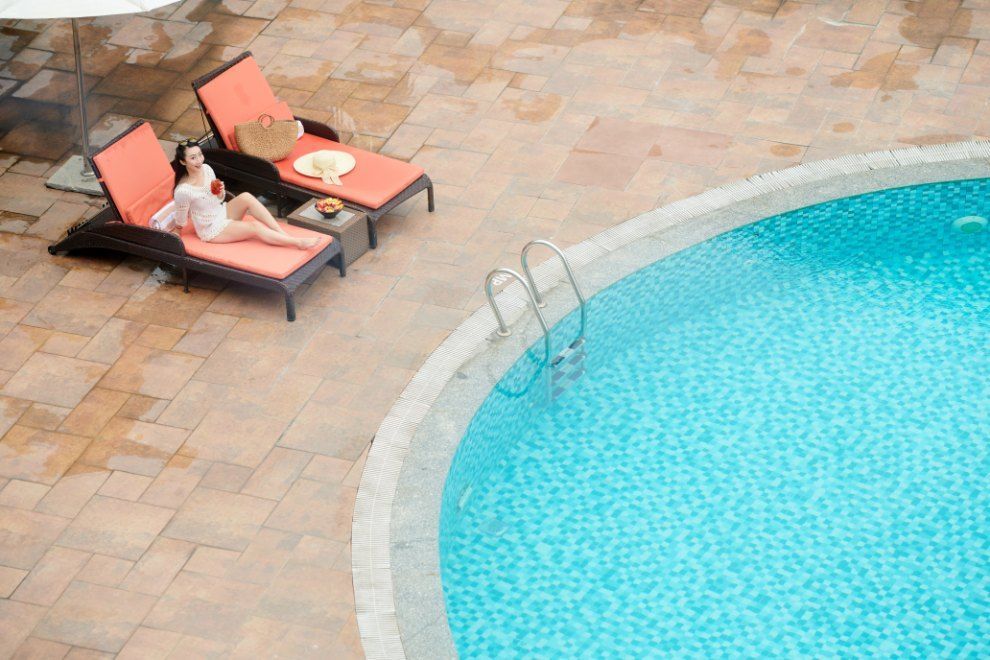 stamped concrete pool decks