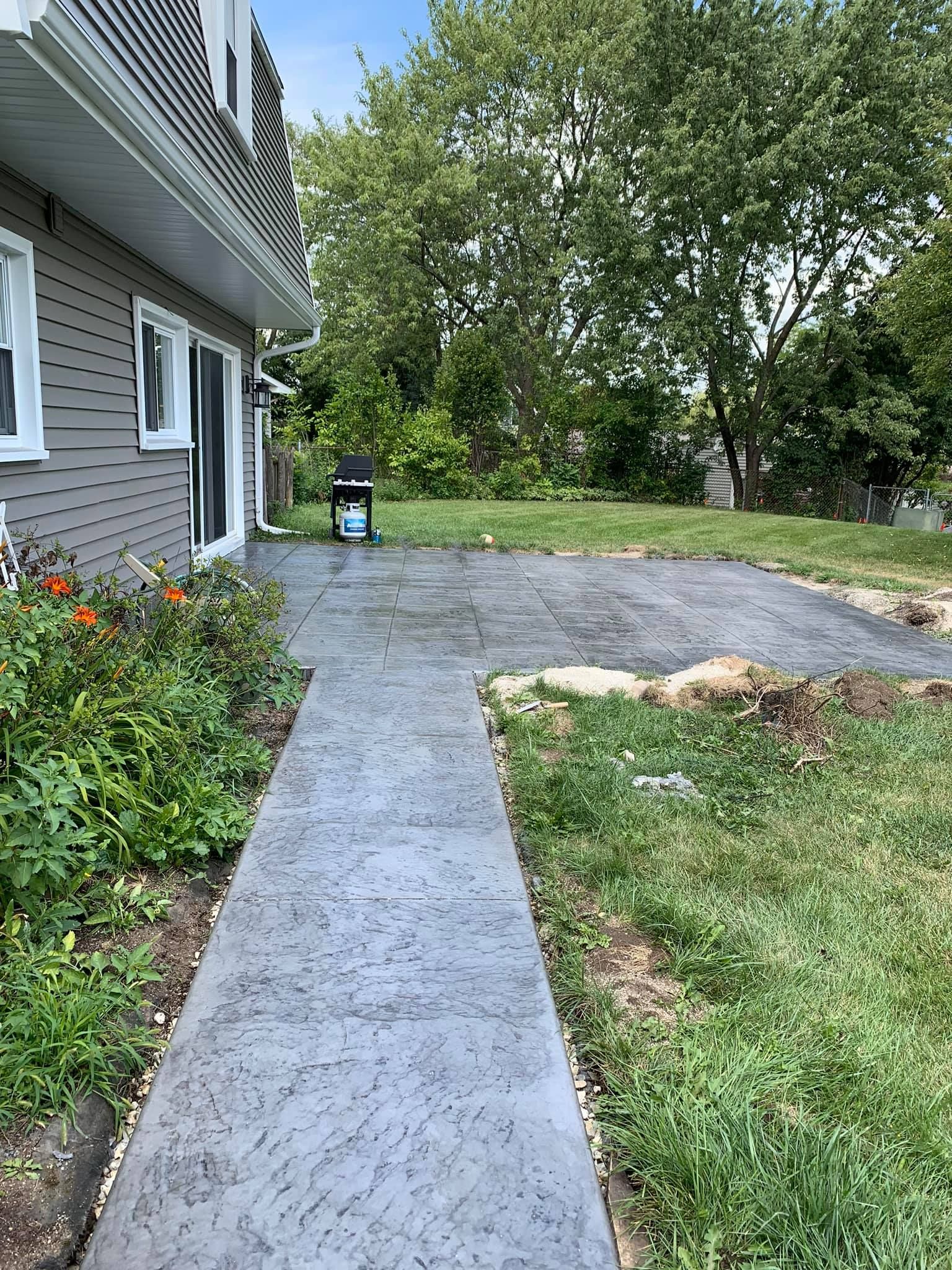 stamped concrete sidewalk installation— Concrete Addison IL — RJ Concrete