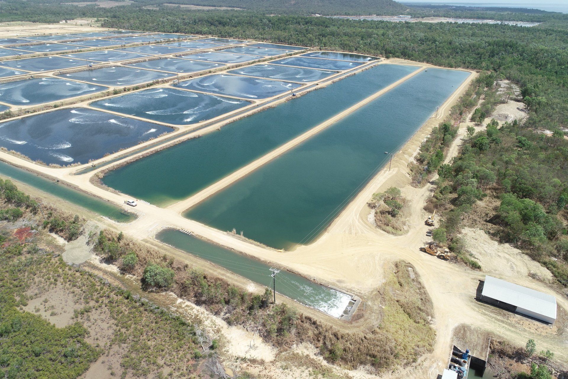An Aerial View at the Crystal Bay Prawn Farm | Woree, Queensland | Cheshire Contractors