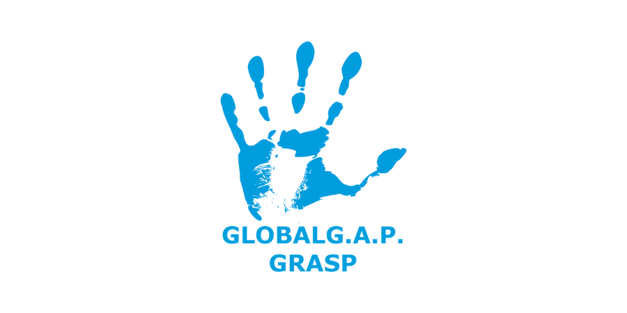 Blue handprint logo with the text “GLOBALG.A.P. GRASP” underneath