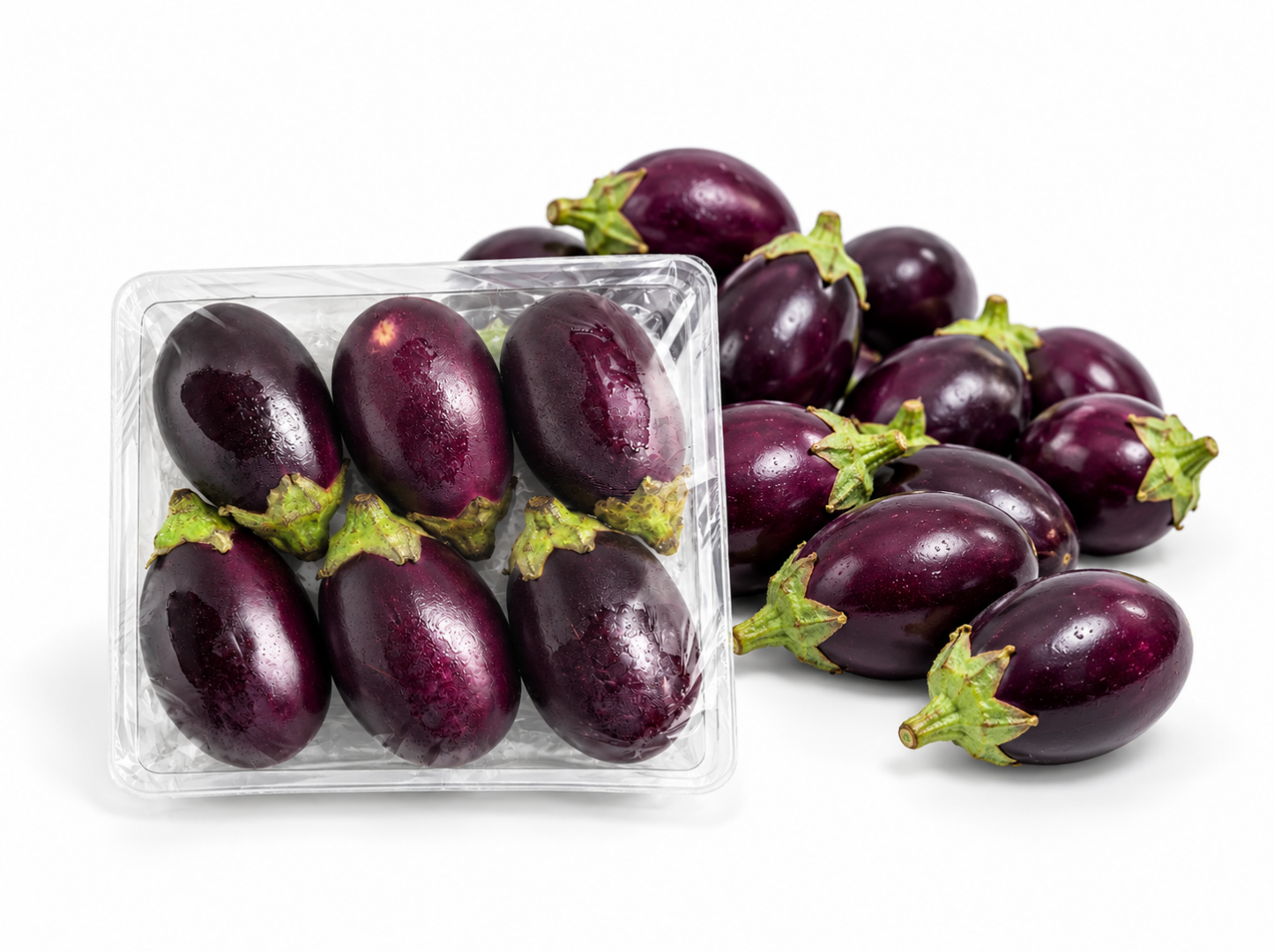 Baby Aubergines available loose and in prepacked punnets
