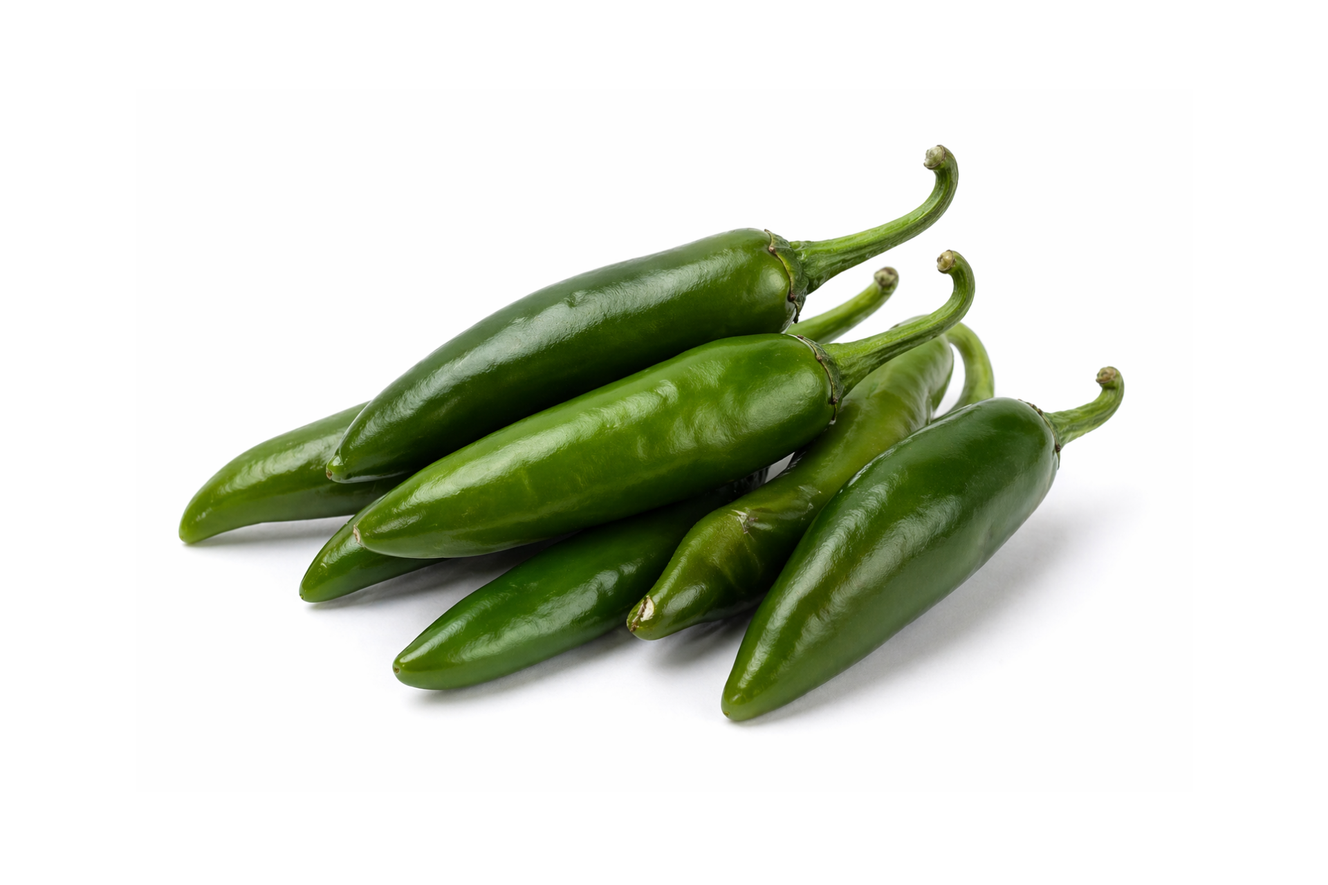 Green serenade chillies arranged for professional produce supply