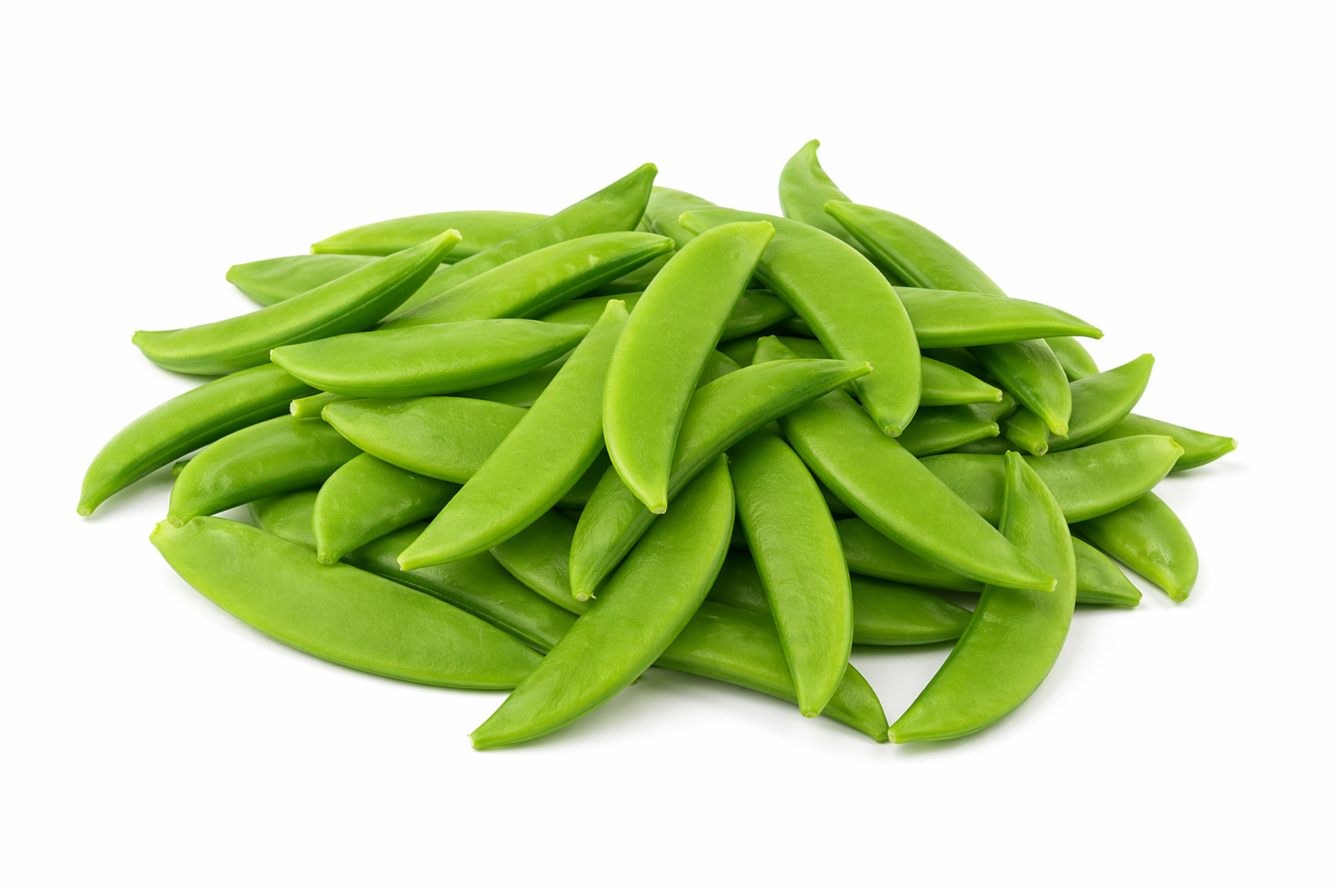 Sugar snap peas with bright green edible pods