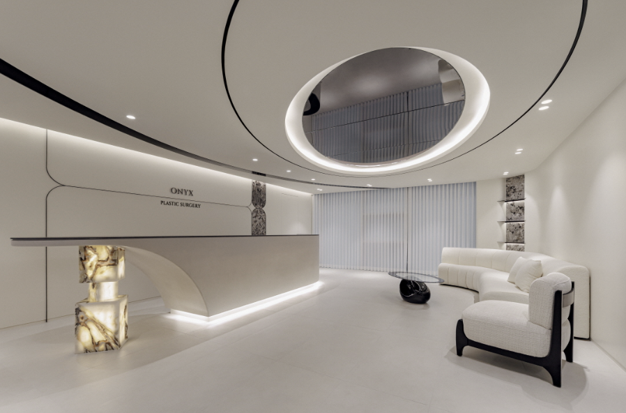 ONYX Plastic Surgery reception and lounge on the 8th floor in Gangnam, Seoul
