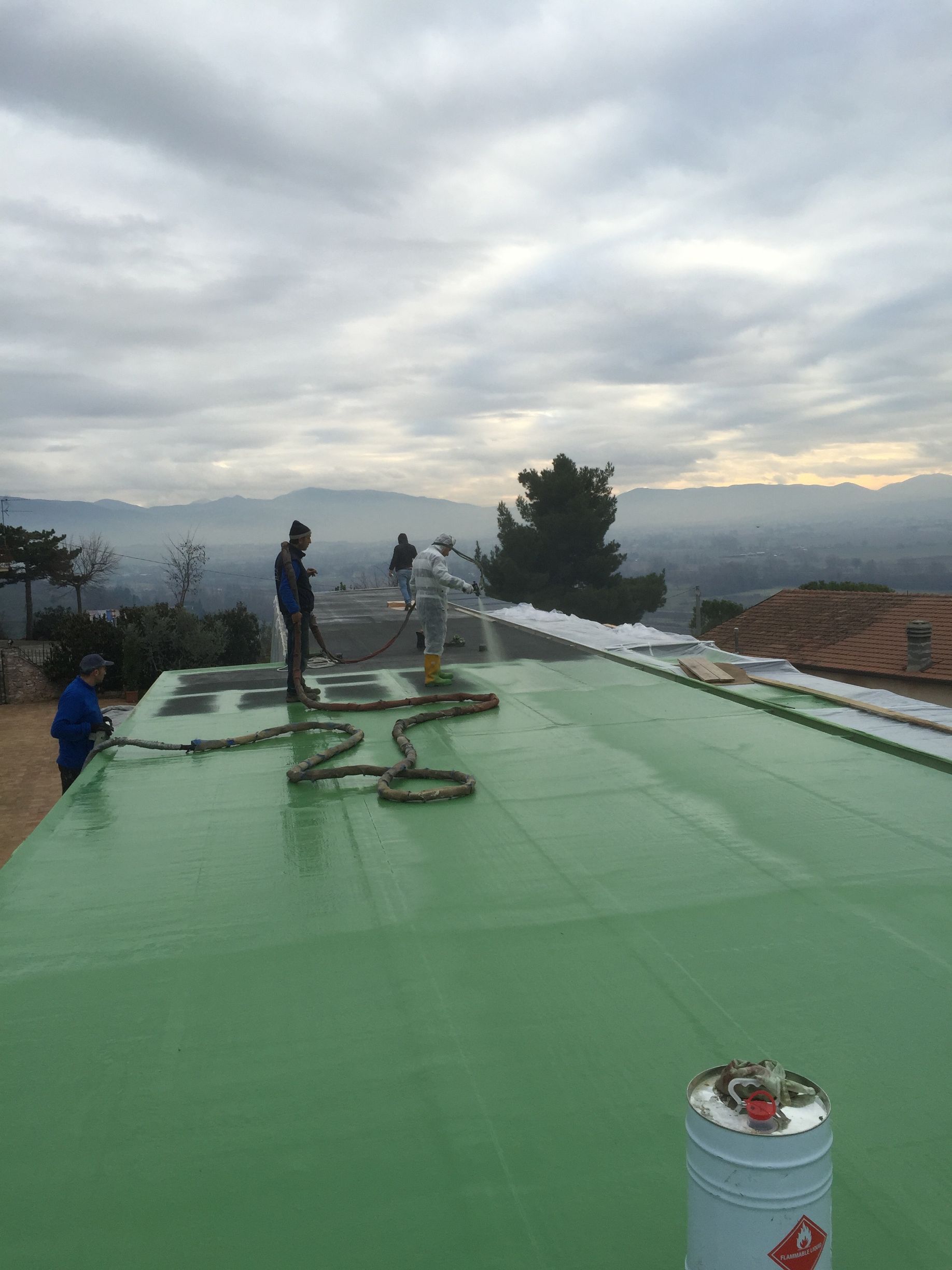 impermeabilizzazioni tetto di copertura con Poliurea a Spruzzo