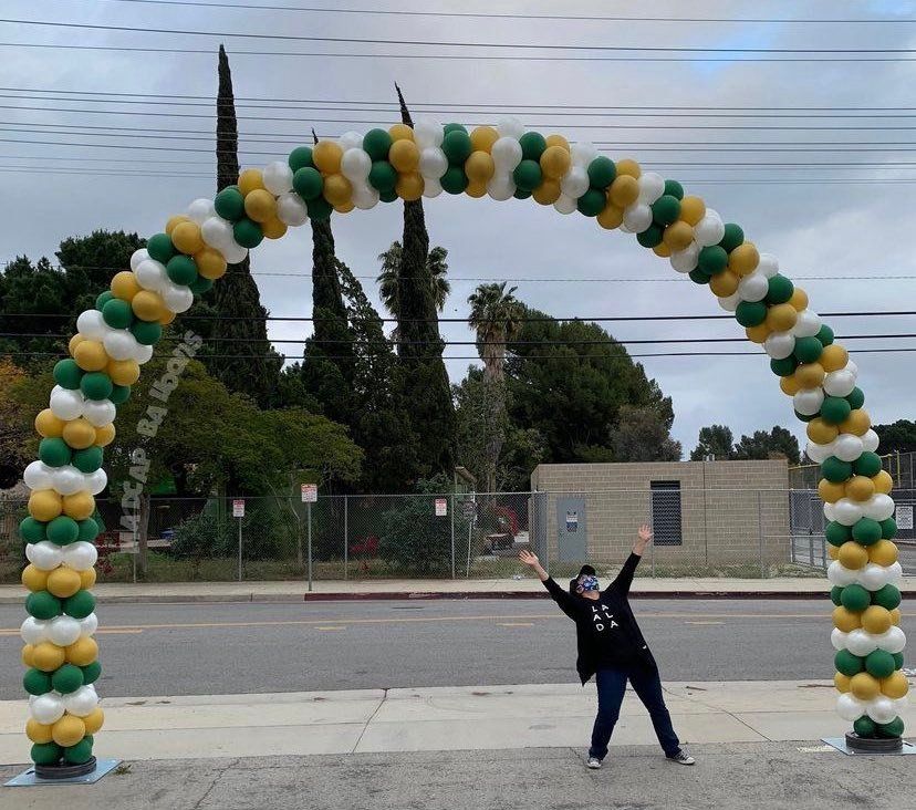 Giant drive through balloon arch
