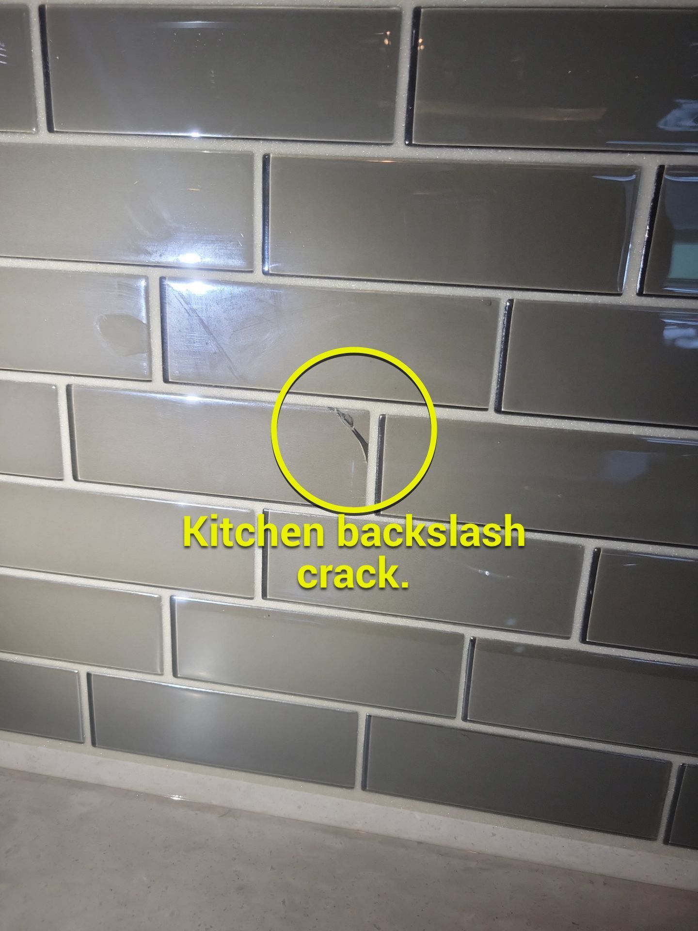 Crack in kitchen backslash
