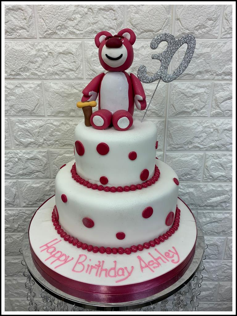 2 tier teddy birthday cake