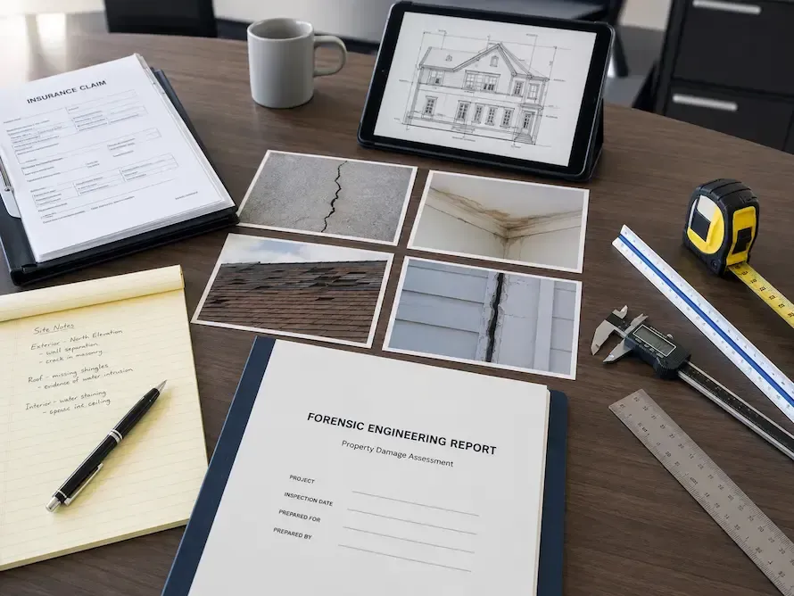 Insurance claims specialist analyzing engineering documentation to resolve a claim dispute.