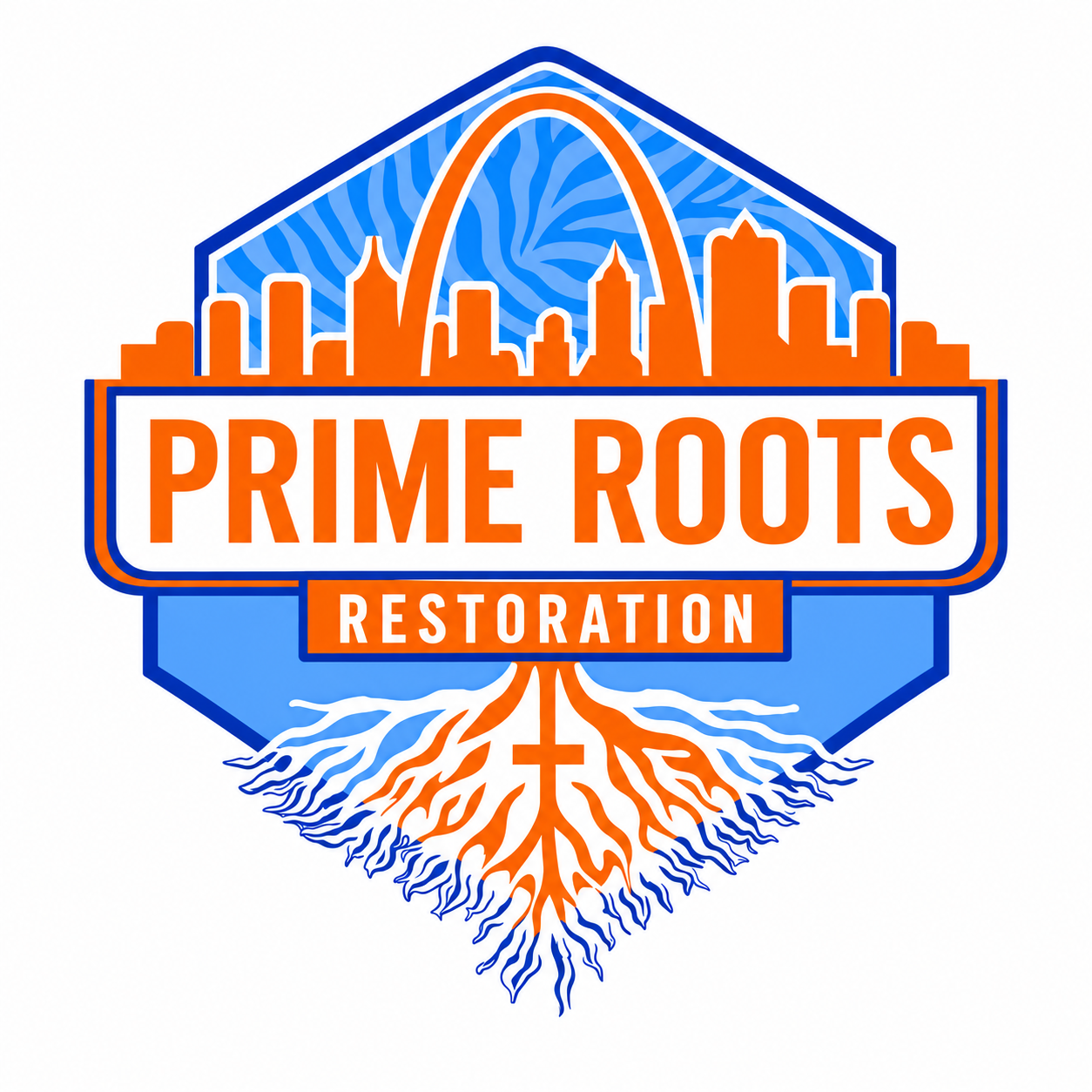 Prime Roots Restoration Themed Logo