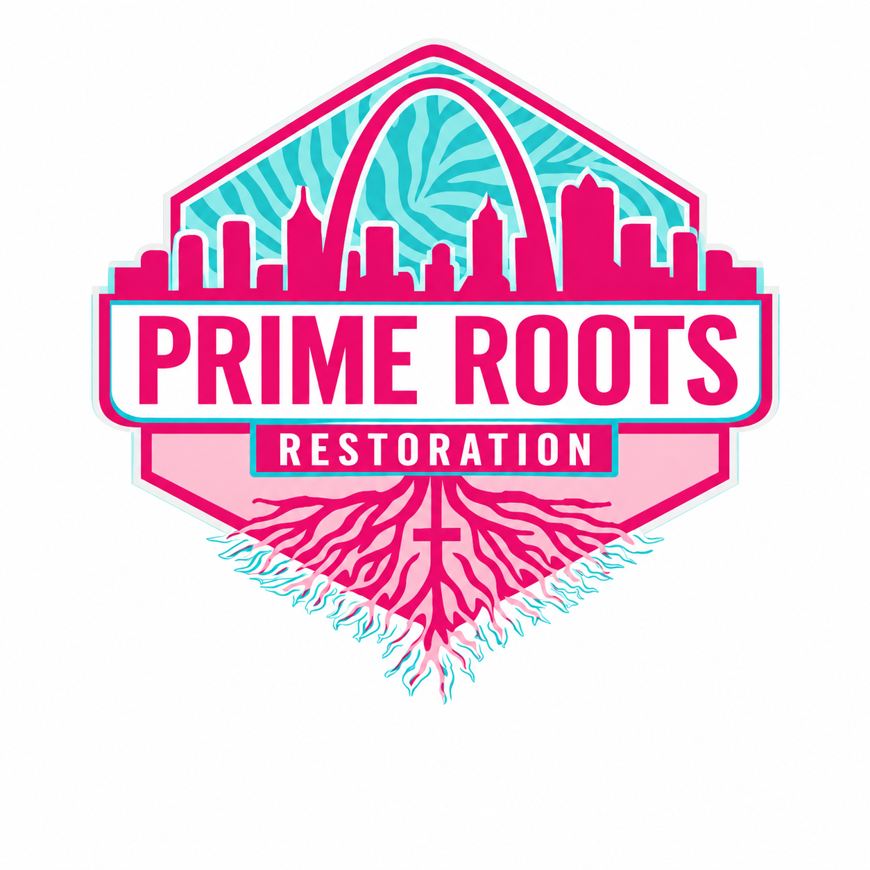 Prime Roots Restoration Themed Logo
