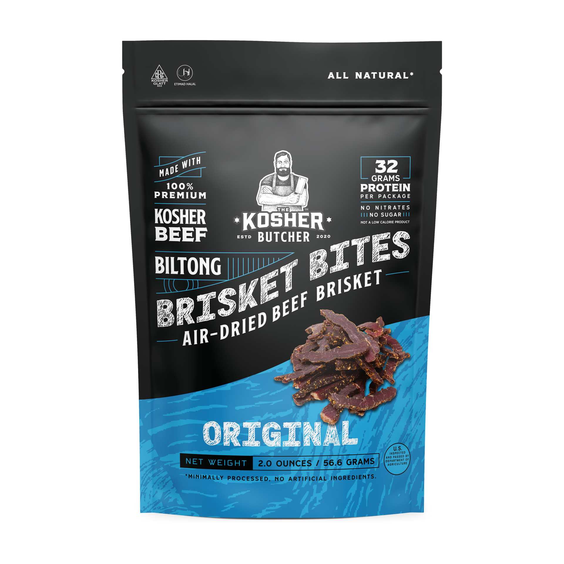 A bag of brisket bites air dried beef brisket