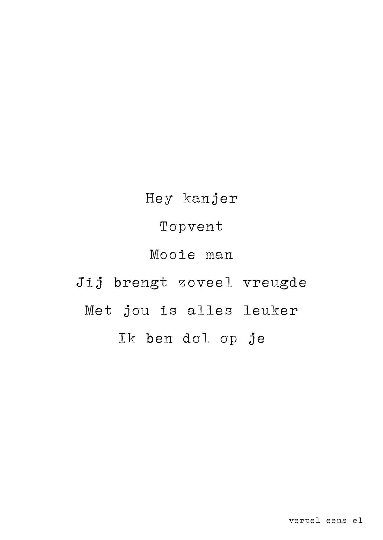 Hey kanjer, topvent