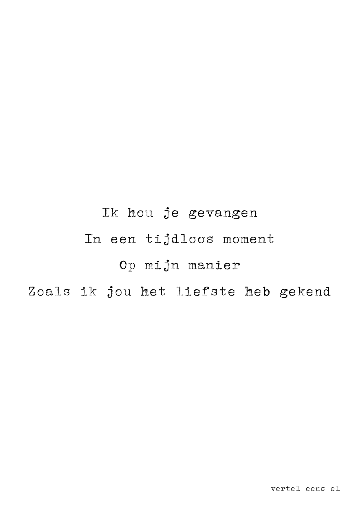 In een tijdloos moment
