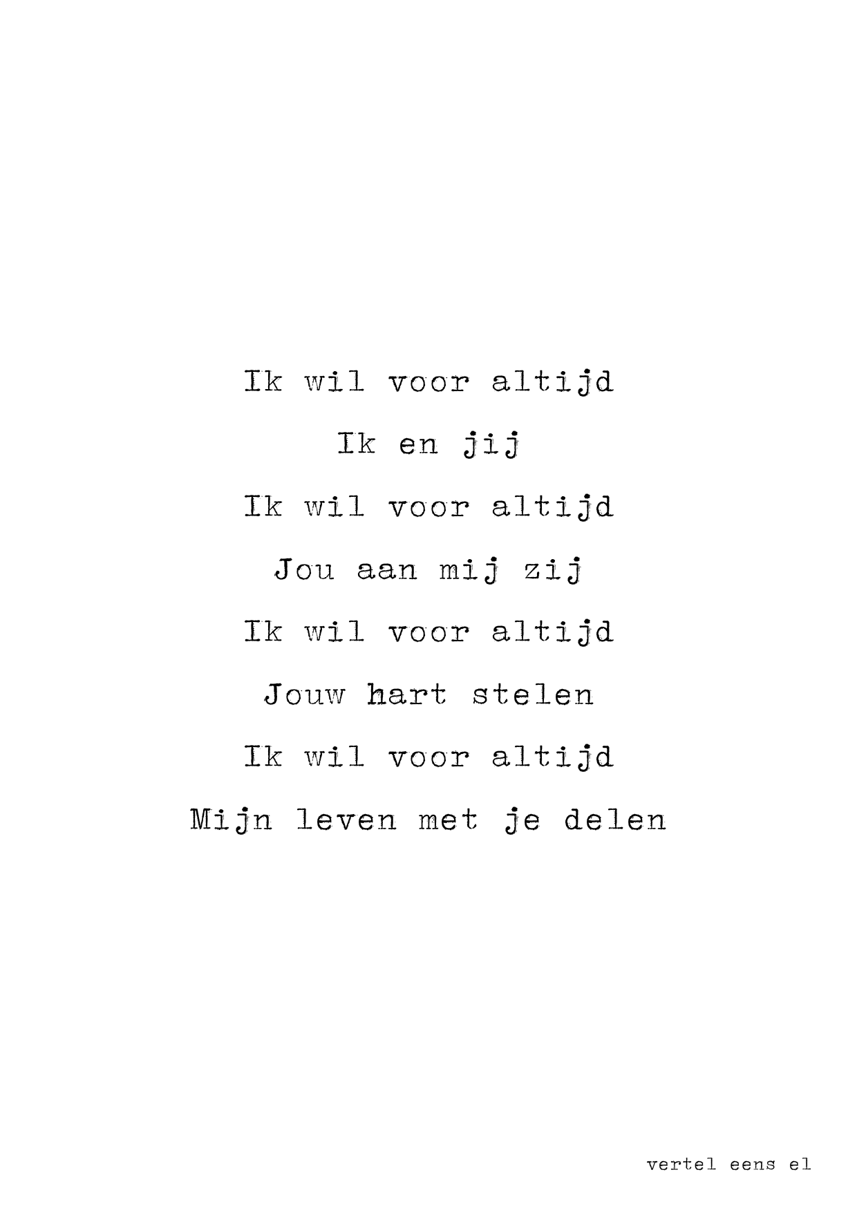 Ik wil voor altijd ik & jij