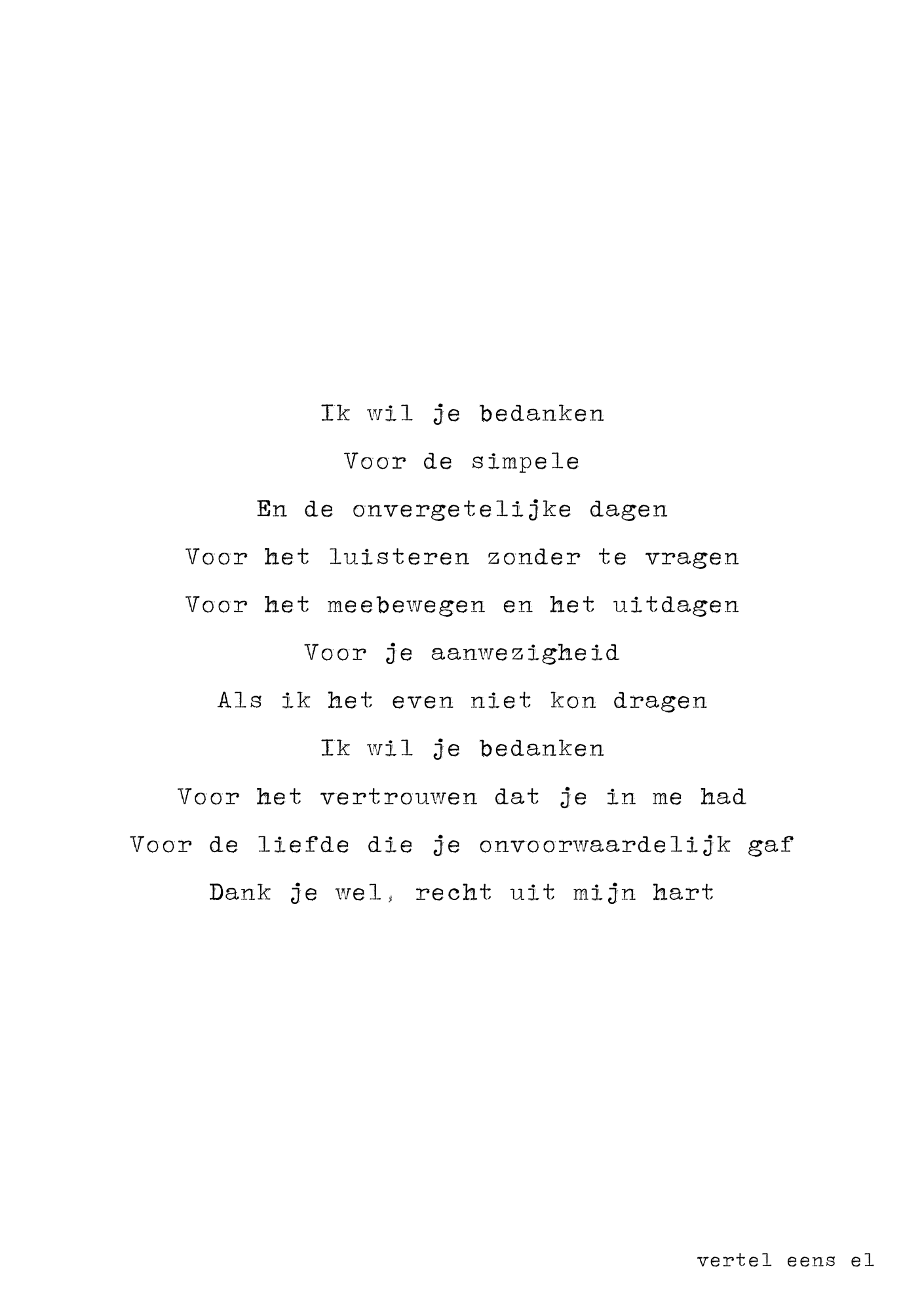 Ik wil je bedanken