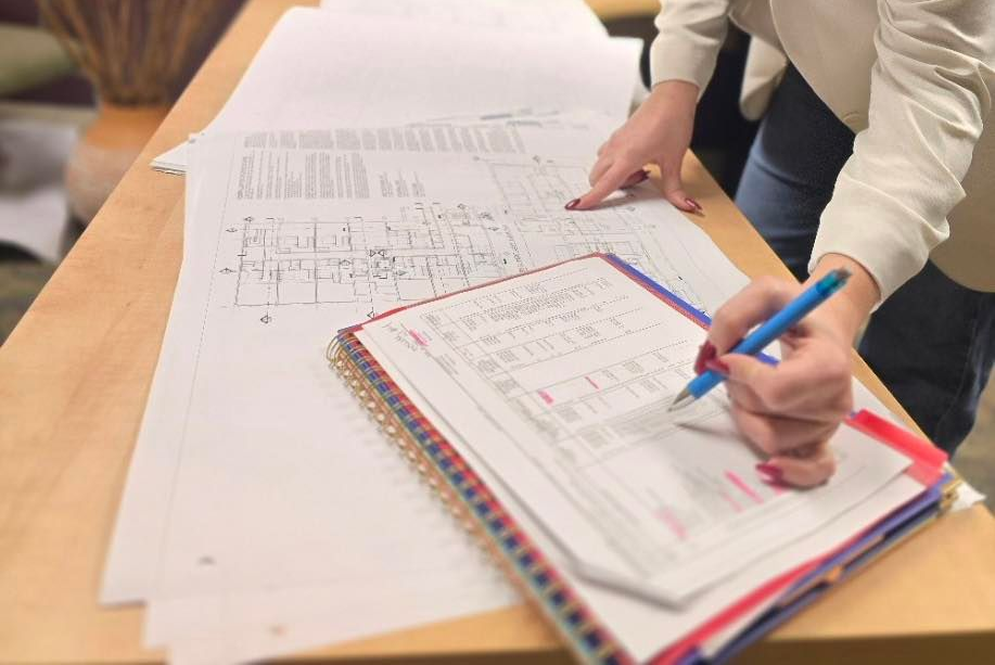 Inspector verifying work-in-place for a construction draw in Southwest Michigan