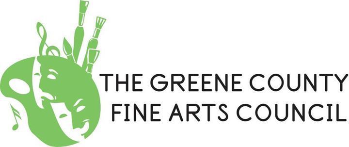 Greene County Fine Arts Council logo with green artist figure and text on white background
