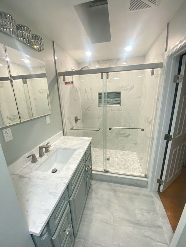 Glass shower and vanity - Handyman on Demand