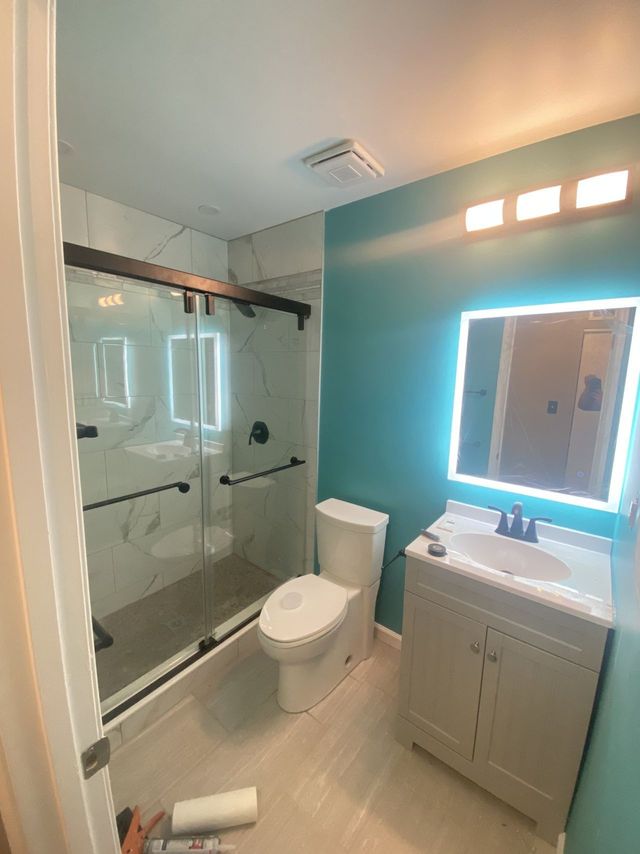 Vanity with LED mirror - Handyman on Demand