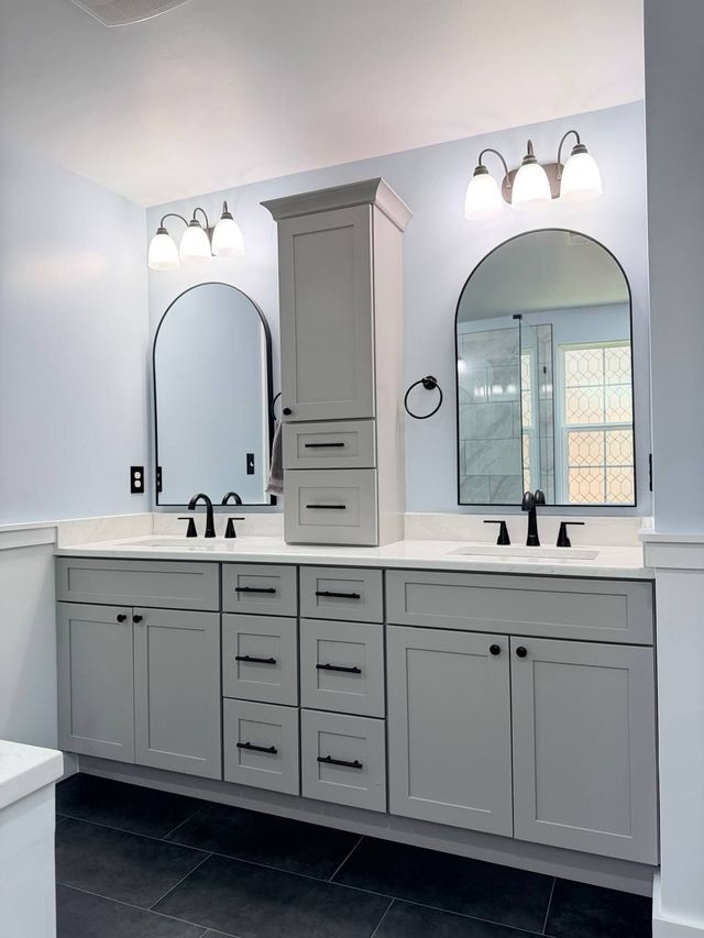 Gray shaker double vanity - Handyman on Demand