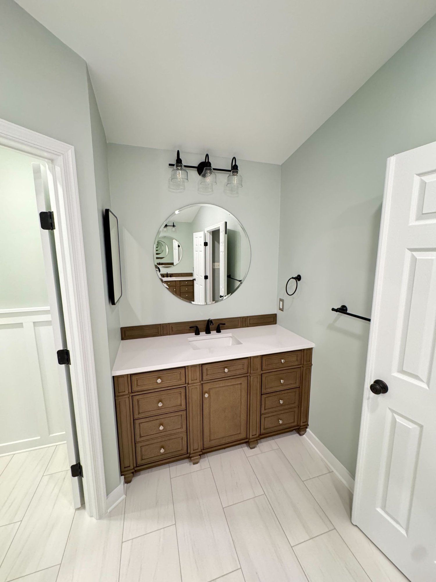Professional bathroom remodel completed in Clarksville MD by licensed contractor Handyman on Demand — bathroom renovation featuring custom tile work and modern fixtures